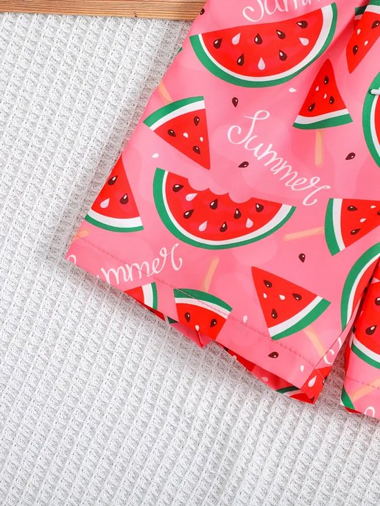 Vavida Zwembroek - Maat 98/104 - Watermeloen - Roze - Summer Vibes - Sneldrogend