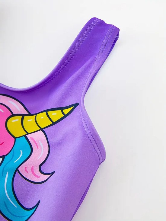 Vavida Badpak - Maat 104/110 - Unicorn - Paars - Sneldrogend