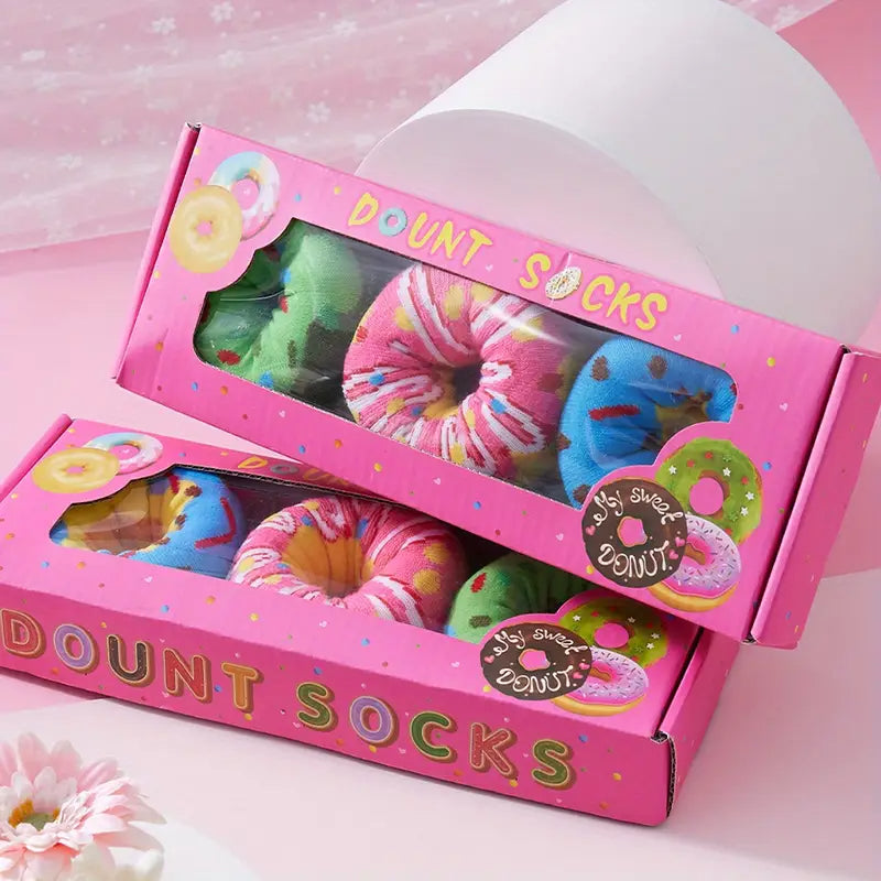 Donut Sokken Cadeaubox - 3 Paar - One Size