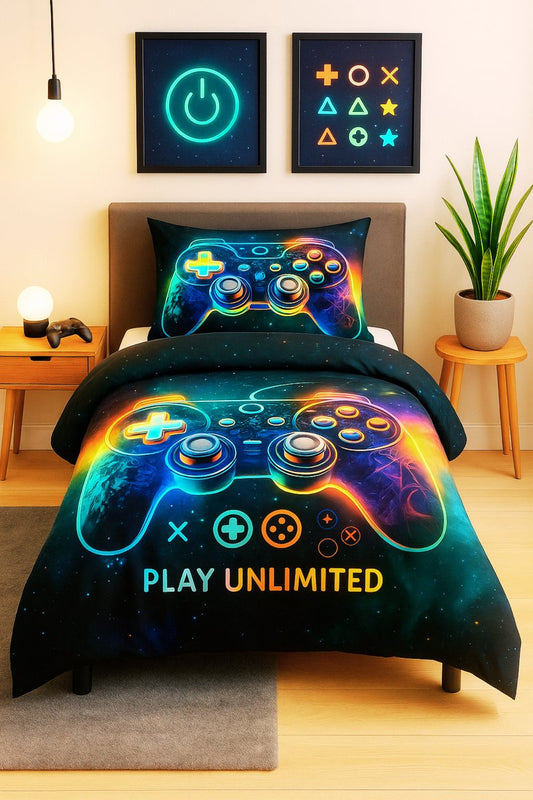 Eenpersoons dekbedovertrek 140x200 – Gamer controller – Voor kinderen en tieners