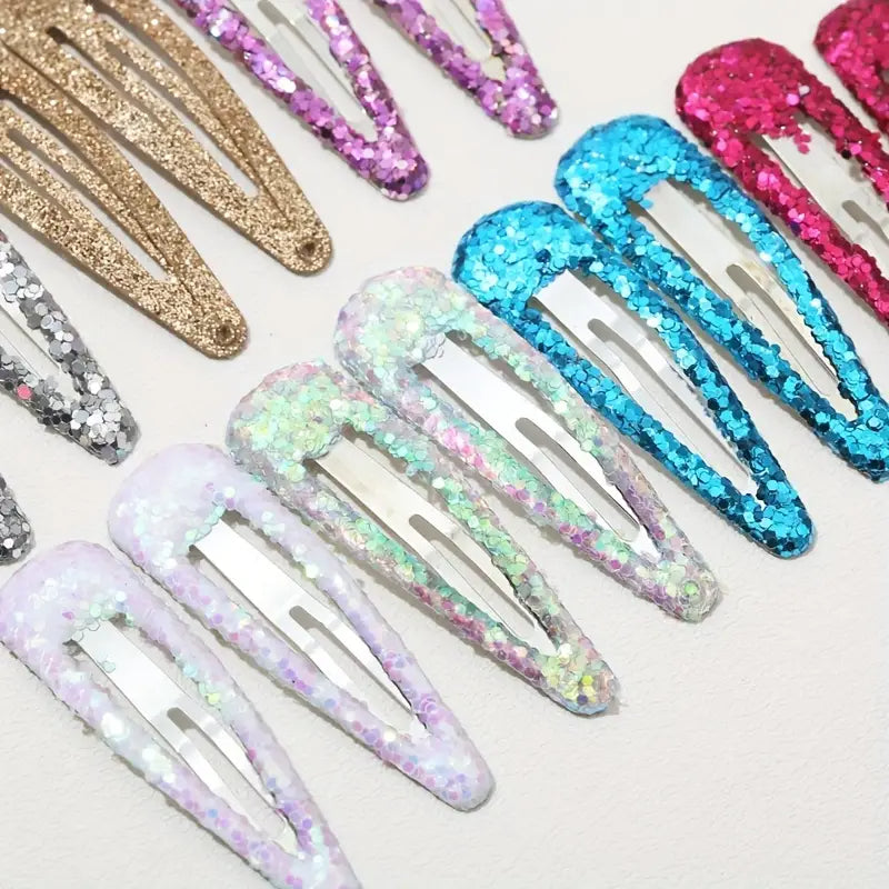 Haarspeldjes - 12 stuks - Glitters - Verschillende Kleuren - Meisjes - Haarclipjes