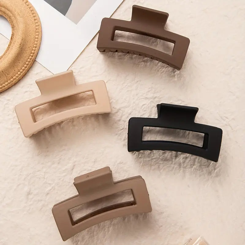 Set 4 Haarklemmen - Bruin - Zwart - Beige - Taupe - 8,5 cm - Goede Kwaliteit - Perfect Als Cadeau - Haaraccessoires
