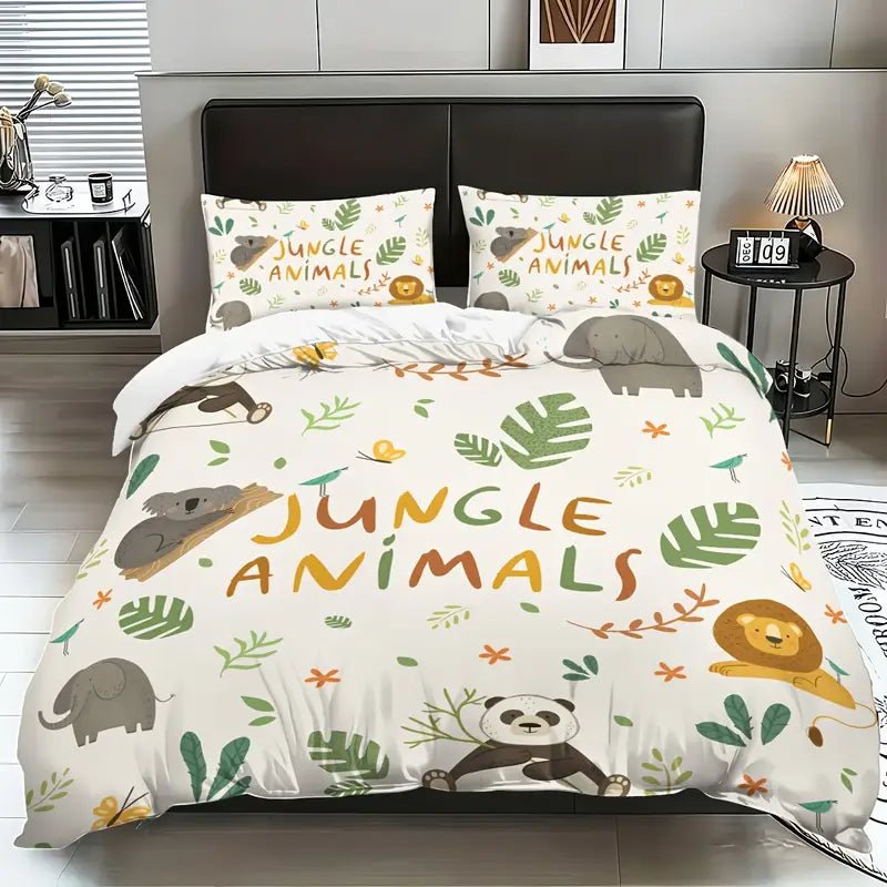 Eenpersoons Dekbedovertrek 140 x 200 - Jungle Animals