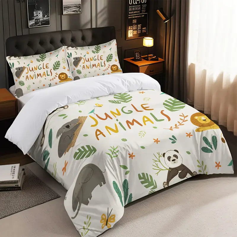 Eenpersoons Dekbedovertrek 140 x 200 - Jungle Animals