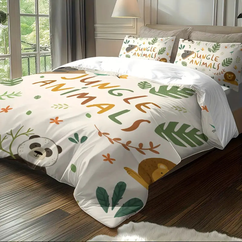 Eenpersoons Dekbedovertrek 140 x 200 - Jungle Animals