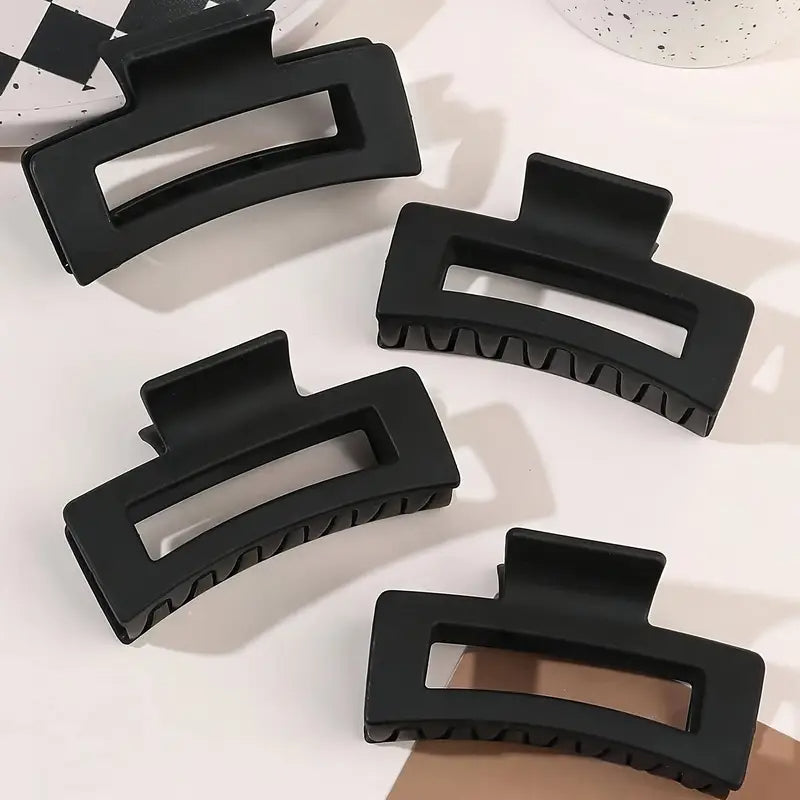 Set 4 Haarklemmen - Zwart - 8,5 cm - Goede Kwaliteit - Perfect Als Cadeau - Haaraccessoires
