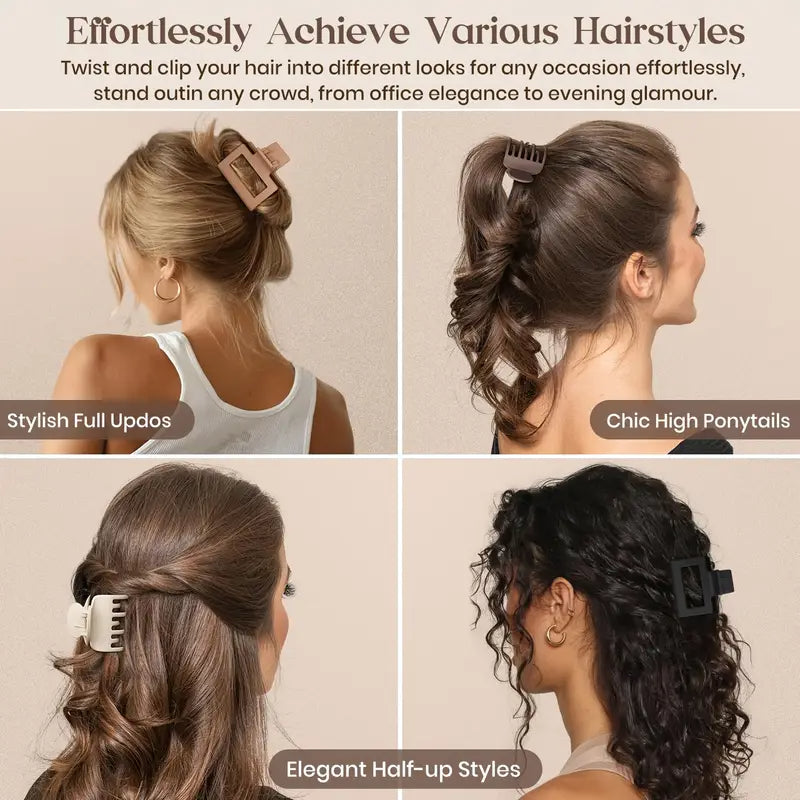 Set 8 Haarklemmen - Bruin - Zwart - Beige - Taupe - Goede Kwaliteit - Perfect Als Cadeau - Haaraccessoires
