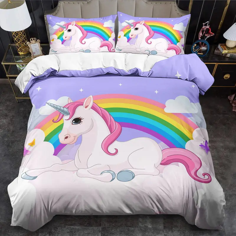 Eenpersoons dekbedovertrek 140 x 200 - Unicorn - Sprookje