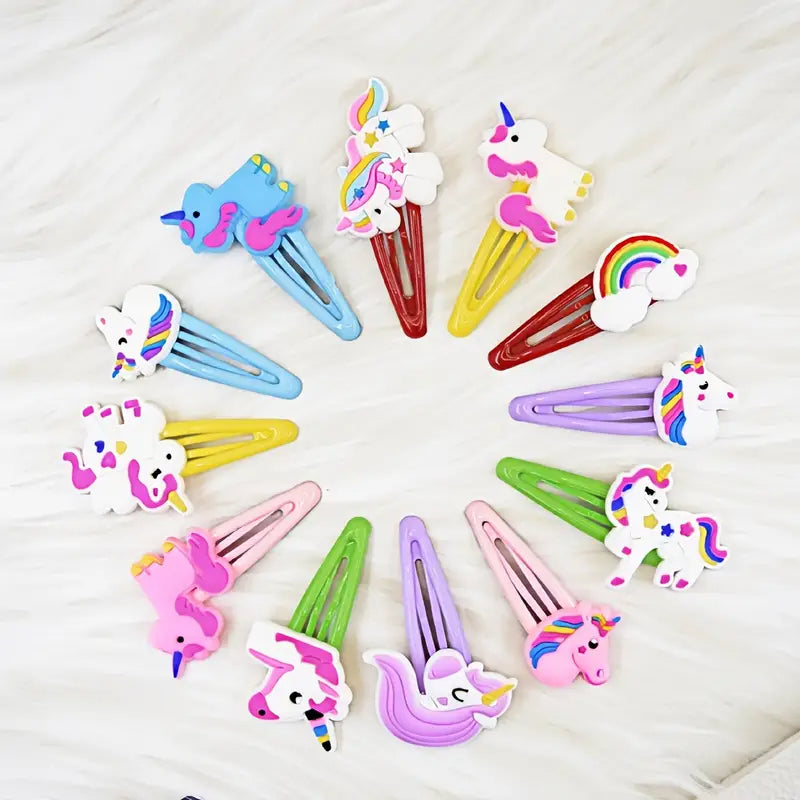 Haarspeldjes - 12 stuks - Unicorn - Regenboog - Schattig - Meisje - Leuk Als Cadeautje