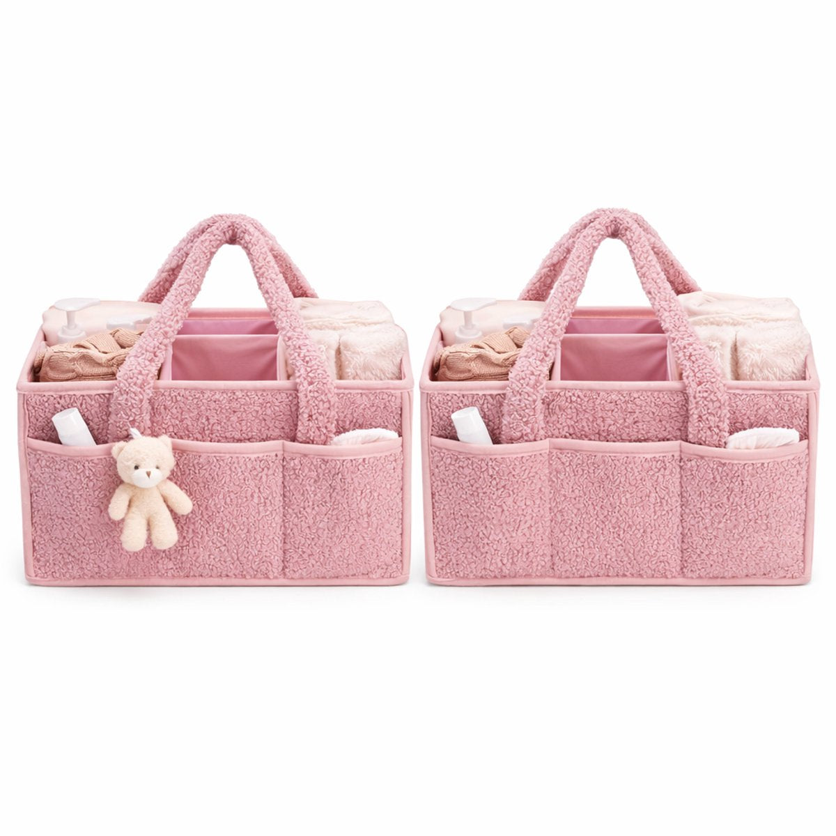 Vavida - Commodemandje - Roze - Teddy - 40 x 26 x 17 cm