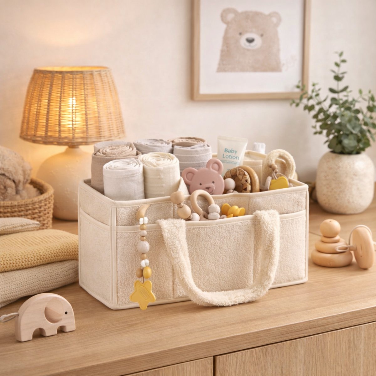 Vavida - Commodemandje - Beige - Teddy - 40 x 26 x 17 cm