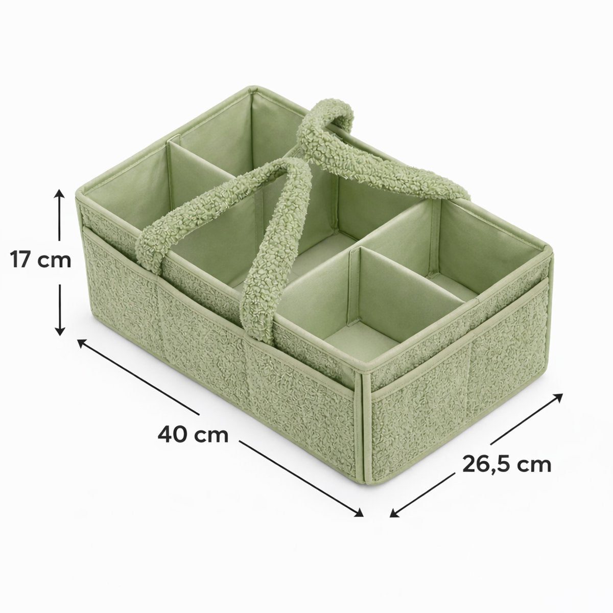 Vavida - Commodemandje - Groen - Teddy - 40 x 26 x 17 cm