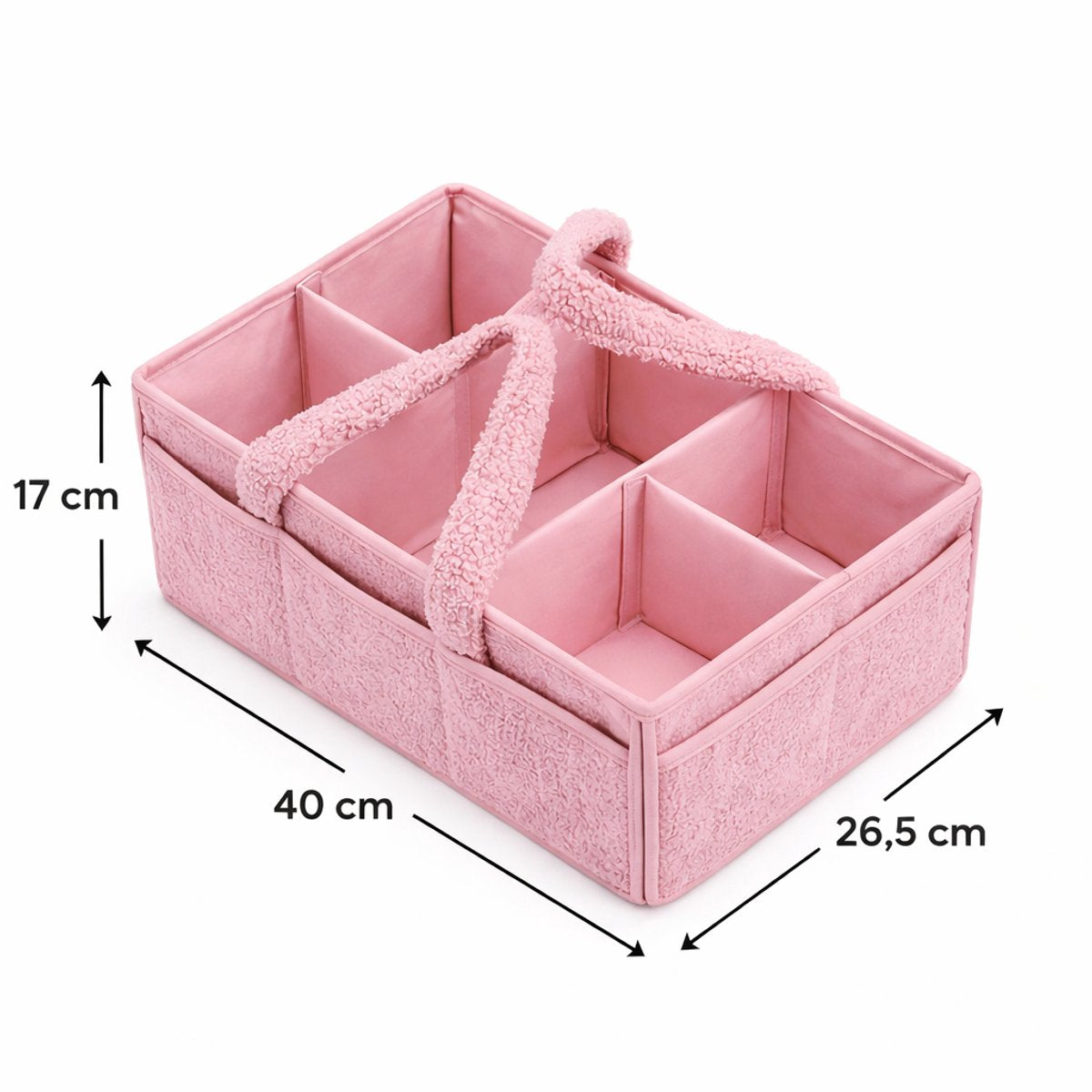 Vavida - Commodemandje - Roze - Teddy - 40 x 26 x 17 cm