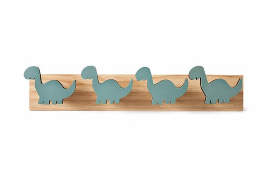 Vavida Wandhaakjes - Hout - Kinderkamer - 4 Stuks - Dinosaurus - 40 cm - Dino