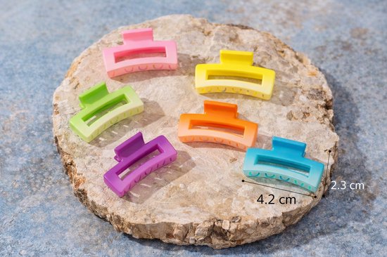 Vavida Haarklemmen - Klein - 4 cm - Groen - Roze - Rood - Oranje - Zomer - Ombre Effect - Haaraccessoires