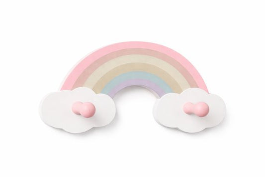 Vavida Wandhaakjes - Hout - Kinderkamer - Regenboog - 25 cm