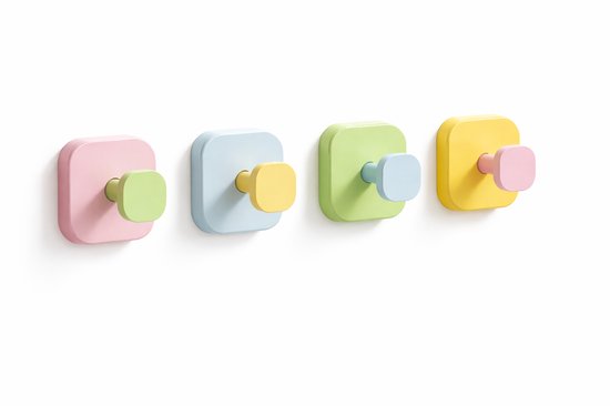 Vavida Wandhaakjes - Kinderkamer - 4 Stuks - Kleurrijk - Zuignap - Babykamer