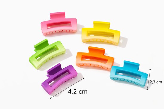 Vavida Haarklemmen - Klein - 4 cm - Groen - Roze - Rood - Oranje - Zomer - Ombre Effect - Haaraccessoires