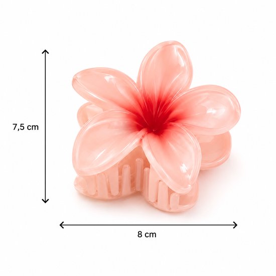 Vavida - Haarklemmen Bloemen - 7 Stuks - Glanzend - Stevig - Zomer - 8 cm - Cadeau - Hawaii - Haaraccessoires