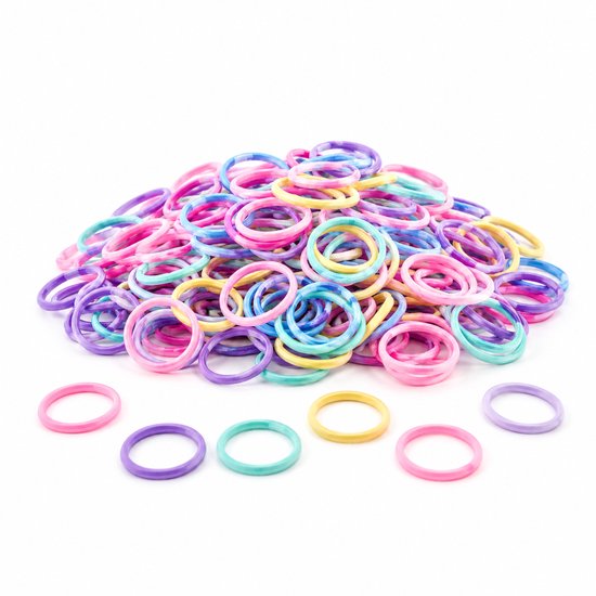 Vavida Haarelastiekjes - Geschikt voor Peuter en Kleuter - Anti-slip - 2,5 cm - Pastel - 200 Stuks