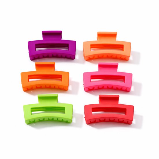 Vavida Haarklemmen - Klein - 4 cm - Groen - Roze - Rood - Oranje - Felle Kleuren - Zomer