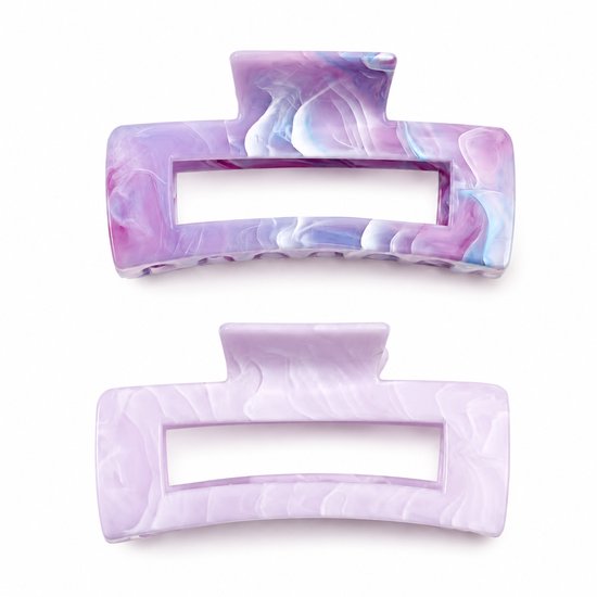 Vavida Haarklemmen - Twee Stuks - Lila - Marble Purple - Paars - 10,5 cm