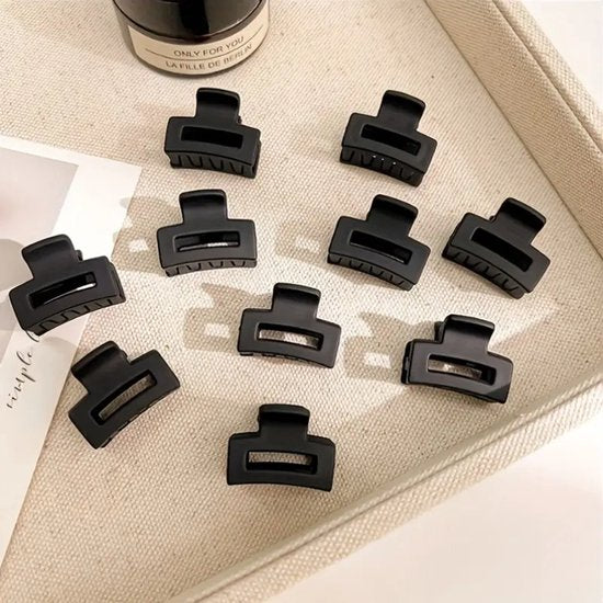 Vavida - Set 10 Zwarte Haarklemmen - Klein - 2,5 cm - Anti-Slip - Veel Grip - Voor Plukjes Haar