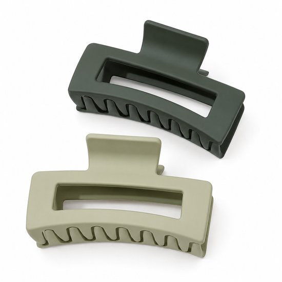 Vavida Haarklemmen - Twee Stuks - Groen - Mat - 8,5 cm