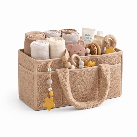 Vavida - Commodemandje - Roest - Teddy - 40 x 26 x 17 cm - Babykamer - Baby - Commode - Mandje