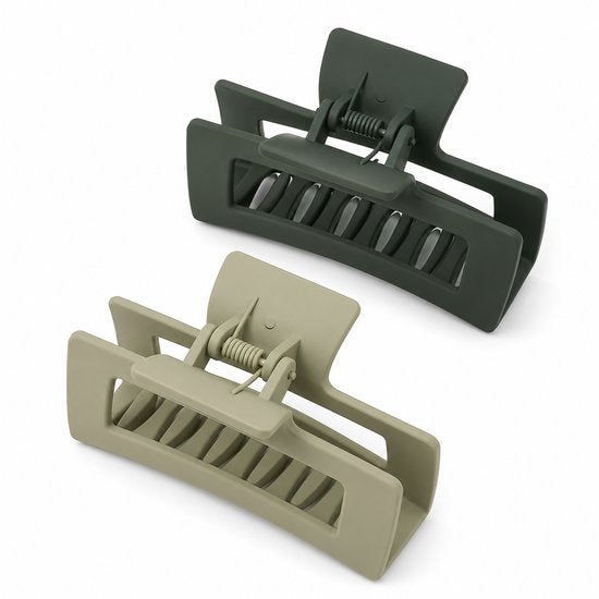 Vavida Haarklemmen - Twee Stuks - Groen - Mat - 8,5 cm