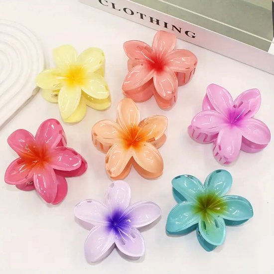 Set 7 Haarklemmen - Bloemen - Zomer - 8 cm - Diverse Kleuren - Perfect Als Cadeau - Haaraccessoires