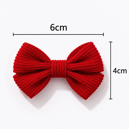 Vavida Haarspeldjes - 6 stuks - Strikjes - Meisjes - Leuk Als Cadeautje - Wit - Rood - Zwart