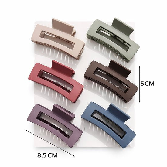 Vavida - Haarklemmen - 6 stuks - Winterse tinten - 8,5 cm - Stevig - Anti-slip
