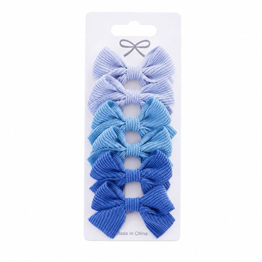 Vavida Haarspeldjes - 6 stuks - Strikjes - Meisjes - Leuk Als Cadeautje - Lichtblauw - Blauw - Donkerblauw