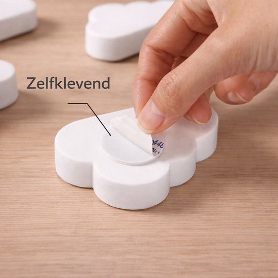 Vavida - Deurstoppers - 8 Stuks - Stootdoppen - Wolkjes - Deurklink - Zelfklevend - Kinderkamer - Babykamer