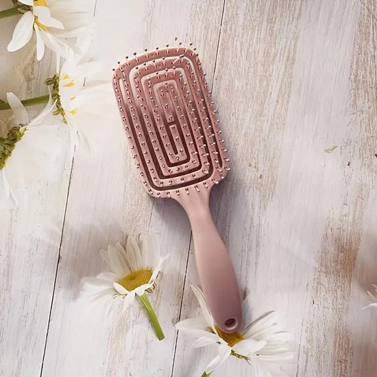 Vavida - Anti Klit Haarborstel - Poederroze - 24 cm - Pijnloos Haren Borstelen - Perfect Voor Kinderen