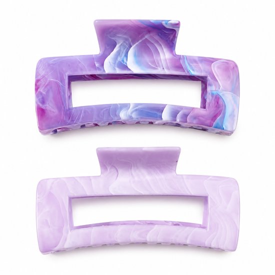 Vavida Haarklemmen - Twee Stuks - Lila - Marble Purple - Paars - 10,5 cm