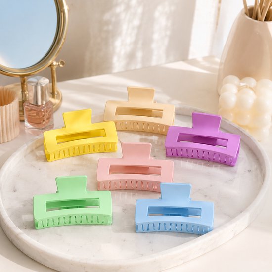 Vavida - Haarklemmen - 6 stuks - Pastel - Pasteltinten - 8,5 cm - Stevig - Anti-slip