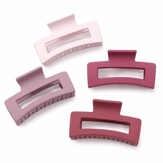 Vavida - Set 4 Haarklemmen - Pastelroze - Mauve - Berry - Dusty Pink - 8,5 cm - Perfect Als Cadeau - Haaraccessoires