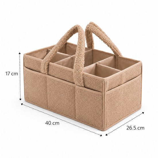 Vavida - Commodemandje - Roest - Teddy - 40 x 26 x 17 cm - Babykamer - Baby - Commode - Mandje