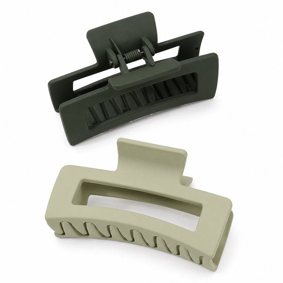 Vavida Haarklemmen - Twee Stuks - Groen - Mat - 8,5 cm