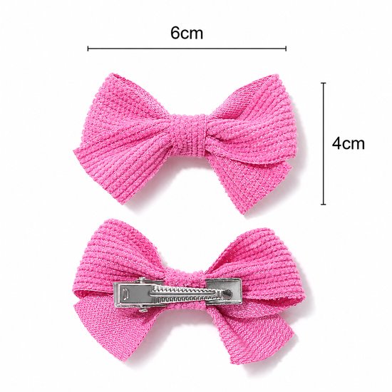 Vavida Haarspeldjes - 6 stuks - Strikjes - Meisjes - Leuk Als Cadeautje - Lichtroze - Roze - Donkerroze
