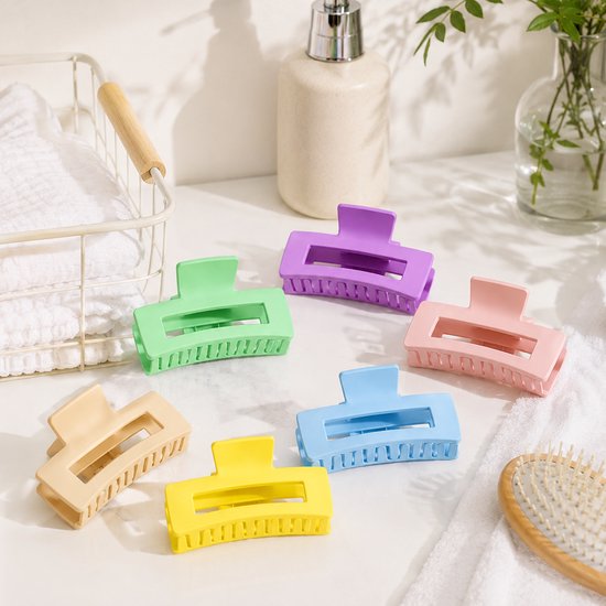 Vavida - Haarklemmen - 6 stuks - Pastel - Pasteltinten - 8,5 cm - Stevig - Anti-slip