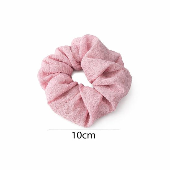 Set 7 Scrunchies - Pastelkleuren - Geel - Roze - Blauw - Groen - Oranje - Beige - Petrol - Zacht