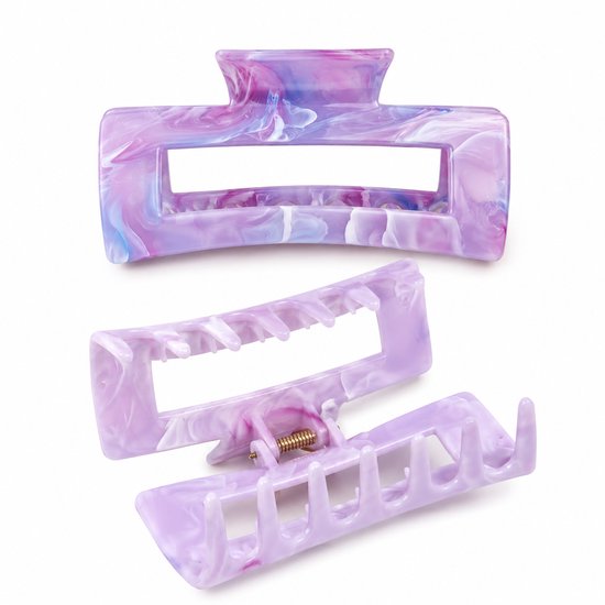 Vavida Haarklemmen - Twee Stuks - Lila - Marble Purple - Paars - 10,5 cm