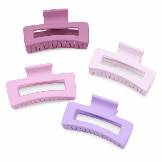 Vavida - Set 4 Haarklemmen - Roze - Lila - 8,5 cm - Perfect Als Cadeau - Haaraccessoires