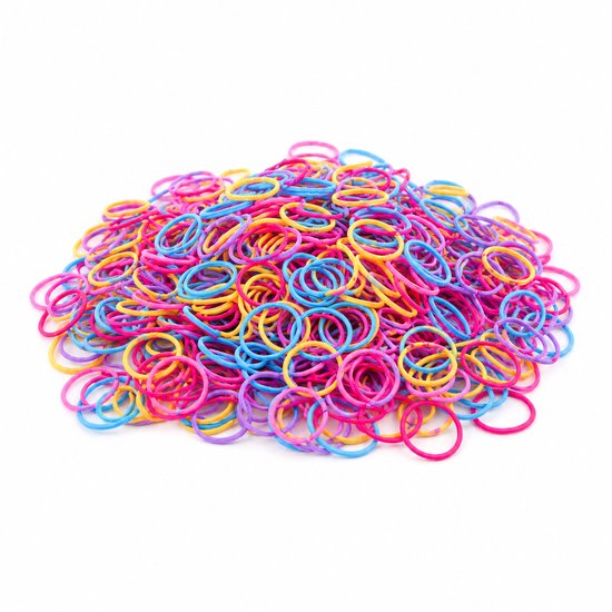 Vavida Haarelastiekjes - Geschikt voor Peuter en Kleuter - Anti-slip - 2,5 cm - Regenboog - 200 Stuks
