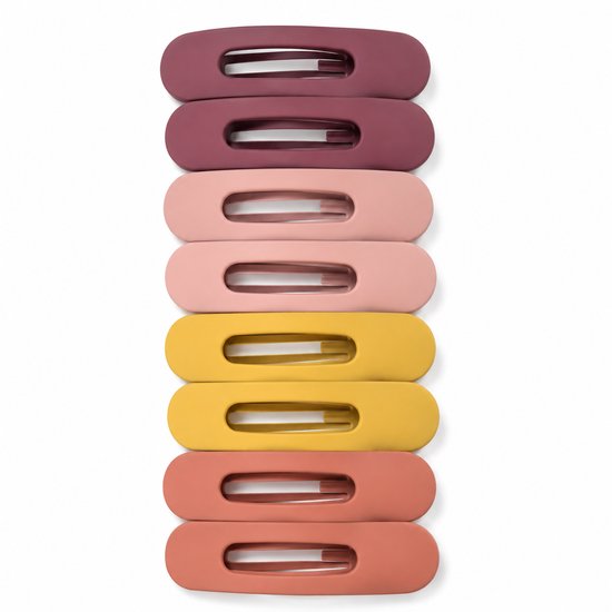 Vavida - Set 8 Haarklemmen - Mat - Antislip - Stevig - 6,5 cm - Trendy Kleuren