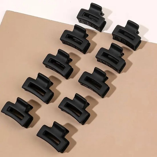 Vavida - Set 10 Zwarte Haarklemmen - Klein - 2,5 cm - Anti-Slip - Veel Grip - Voor Plukjes Haar