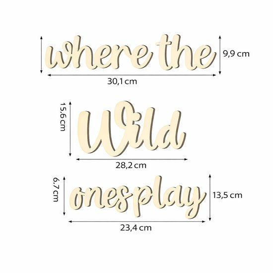 Vavida - Houten Wanddecoratie - Where the wild ones play - Kinderkamer - Babykamer